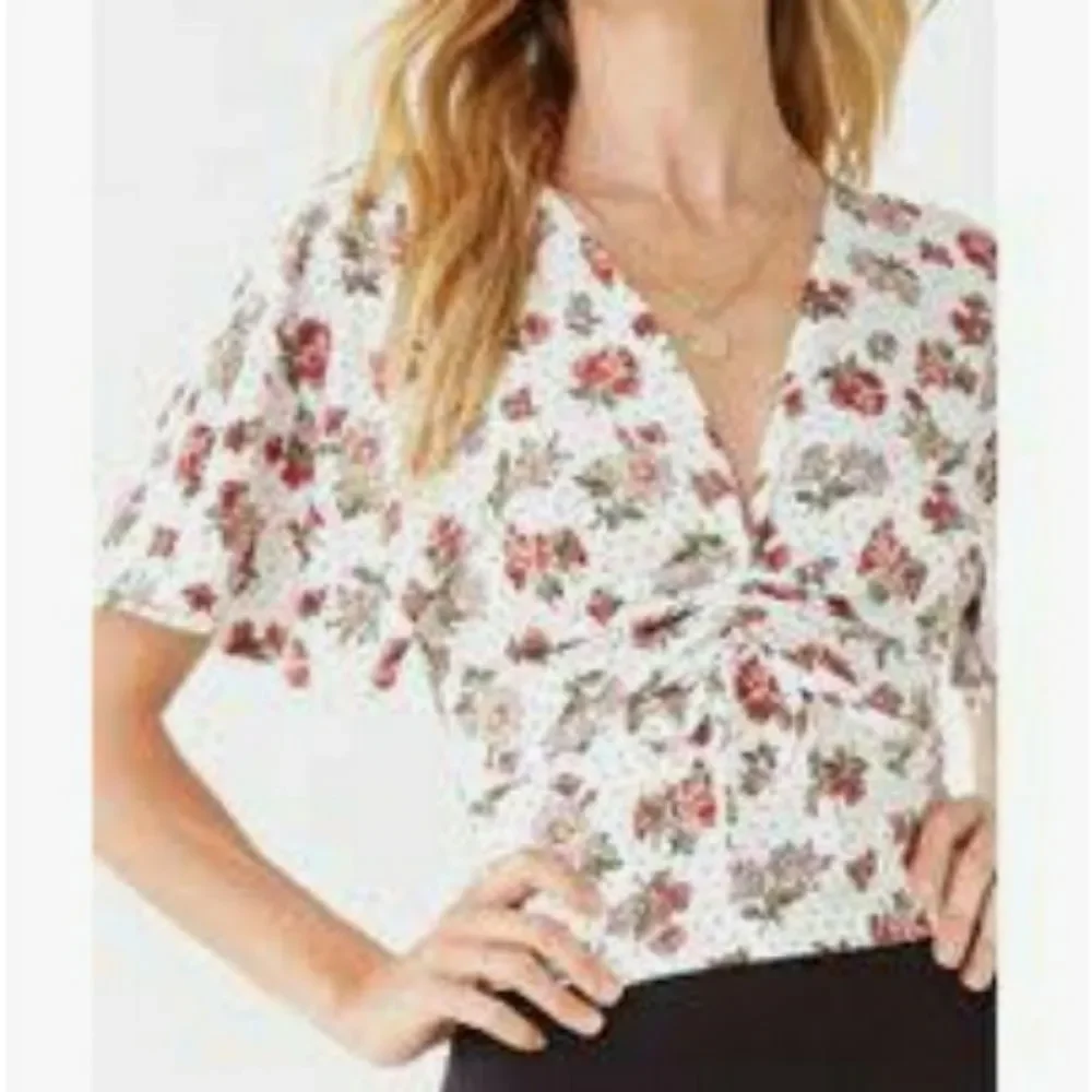 Floral Drawstring front Crop top XL - Picture 3 of 7